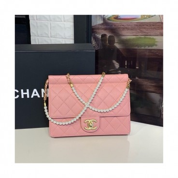 Chanel 2019 Pearl Shoulder Cross Bag  ,21CM - 샤넬 2019 진주 숄더 크로스백 CHAB0722,21CM,핑크