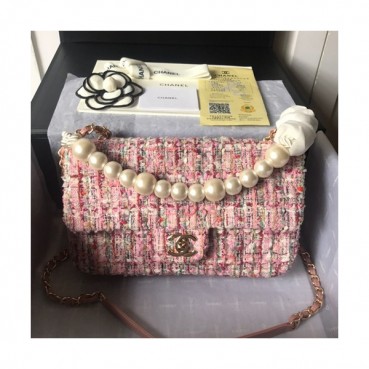 Chanel 2019 Wool Chain Shoulder Cross Bag  ,25CM - 샤넬 2019  울 체인 숄더 크로스백 CHAB0719,25CM,핑크