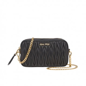 MiuMiu 2019 Matelasse Belt Bag / Shoulder Cross Bag,19cm - 미우미우 2019 마틀라세 벨트백 / 숄더 크로스백,5BL005, MIUB0084 , 19cm,블랙