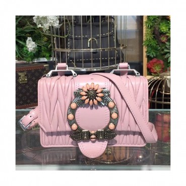 MiuMiu 2019 Lady Shoulder Cross Bag,22.5cm - 미우미우 2019 레이디 숄더 크로스백,5BH609 , MIUB0061, 22.5cm,핑크