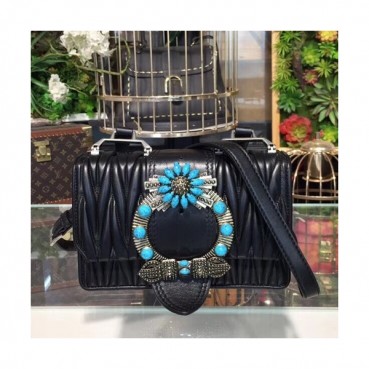 MiuMiu 2019 Lady Shoulder Cross Bag,22.5cm - 미우미우 2019 레이디 숄더 크로스백,5BH609 , MIUB0060, 22.5cm,블랙
