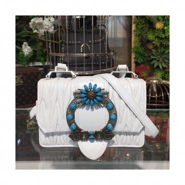 MiuMiu 2019 Lady Shoulder Cross Bag,22.5cm - 미우미우 2019 레이디 숄더 크로스백,5BH609 , MIUB0058, 22.5cm,화이트
