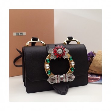 MiuMiu 2019 Lady Shoulder Cross Bag,23cm - 미우미우 2019 레이디 숄더 크로스백,5BH609 , MIUB0056, 23cm,블랙