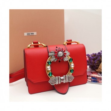 MiuMiu 2019 Lady Shoulder Cross Bag,23cm - 미우미우 2019 레이디 숄더 크로스백,5BH609, MIUB0055 , 23cm,레드