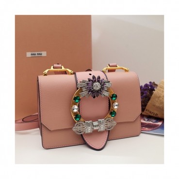 MiuMiu 2019 Lady Shoulder Cross Bag,23cm - 미우미우 2019 레이디 숄더 크로스백,5BH609 , MIUB0054, 23cm,연핑크