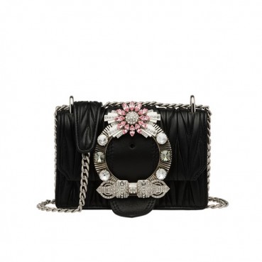 MiuMiu 2019 Lady Shoulder Cross Bag,20cm - 미우미우 2019 레이디 숄더 크로스백,5BD084 , MIUB0017, 20cm,블랙