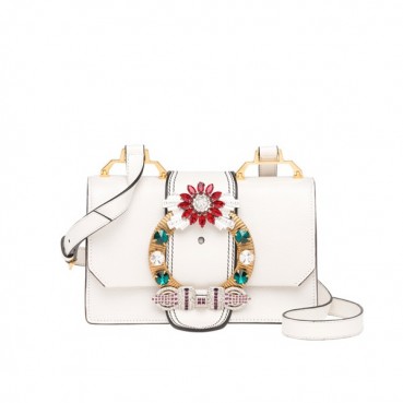 MiuMiu 2019 Lady Shoulder Cross Bag,23cm - 미우미우 2019 레이디 숄더 크로스백,5BH609 , MIUB0001,23cm,화이트
