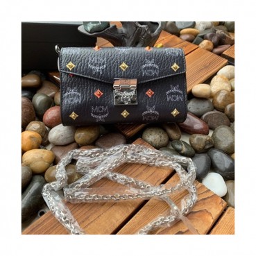 MCM 2019 Millie Visetos Chain Shoulder Cross Bag,18.5/23.5cm - 엠씨엠 2019 여성용 밀리 비세토스 체인 숄더 크로스백 MCMB0258, 18.5/23.5cm,블랙