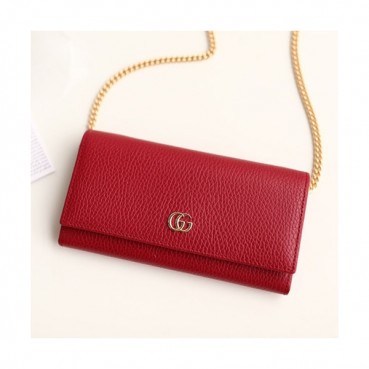 Gucci 2019 Marmont Leather Chain Wallet Cross Bag ,19CM - 구찌 2019 마몬트 레더 여성용 체인 월릿 크로스백,546585,GUB0563 ,19cm,레드