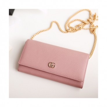 Gucci 2019 Marmont Leather Chain Wallet Cross Bag ,19CM - 구찌 2019 마몬트 레더 여성용 체인 월릿 크로스백,546585,GUB0561 ,19cm,연핑크