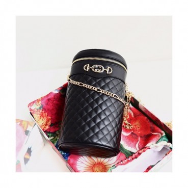 [유니크&트랜디한 백]Gucci 2019 Quilted Leather Belt Bag Chain Shoulder Cross Bag,18CM - 구찌 2019 퀄트 레더 벨트백 체인 숄더 크로스백 572298,GUB0558,18cm,블랙