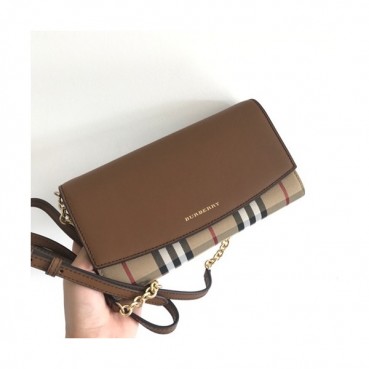 Burberry 2019 Wallet Clutch Chain Shoulder Cross Bag, 21cm - 버버리 2019 월릿 클러치 체인 숄더 크로스백 ,BURB0200,21cm,브라운