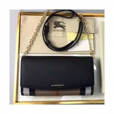 Burberry 2019 Wallet Clutch Chain Shoulder Cross Bag, 21cm - 버버리 2019 월릿 클러치 체인 숄더 크로스백 ,BURB0198,21cm,블랙