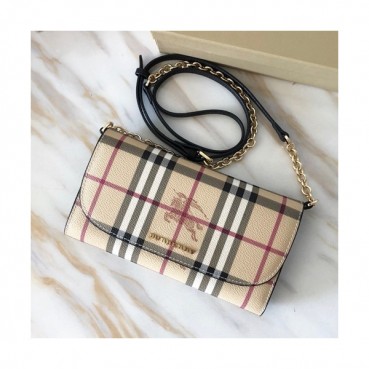 Burberry 2019 Wallet Clutch Chain Shoulder Cross Bag, 21cm - 버버리 2019 월릿 클러치 체인 숄더 크로스백 ,BURB0197,21cm,베이지+블랙
