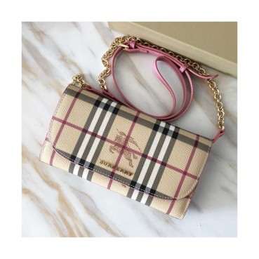 [파격세일]Burberry 2019 Wallet Clutch Chain Shoulder Cross Bag, 21cm - 버버리 2019 월릿 클러치 체인 숄더 크로스백 ,BURB0196,21cm,베이지+핑크
