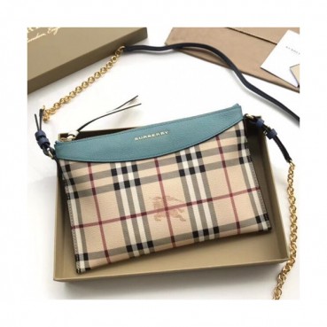 Burberry 2019 House Check Clutch Shoulder Cross Bag, 26cm - 버버리 2019 하우스 체크 여성용 클러치 숄더 크로스백 ,BURB0122,26cm,블루