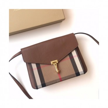 Burberry 2019 Leather House Check Cross Bag, 25cm - 버버리 2019 레더 하우스 체크 크로스백,BURB0096,25cm,브라운