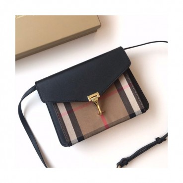 Burberry 2019 Leather House Check Cross Bag, 25cm - 버버리 2019 레더 하우스 체크 크로스백,BURB0095,25cm,블랙
