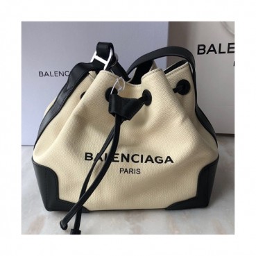 Balenciaga 2019 Canvas & Leather Bucket Shoulder Cross Bag,25CM - 발렌시아가 2019 캔버스&레더 버킷 숄더 크로스백,BGB0039,25CM,베이지+블랙