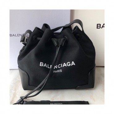Balenciaga 2019 Canvas & Leather Bucket Shoulder Cross Bag,25CM - 발렌시아가 2019 캔버스&레더 버킷 숄더 크로스백,BGB0038,25CM,블랙