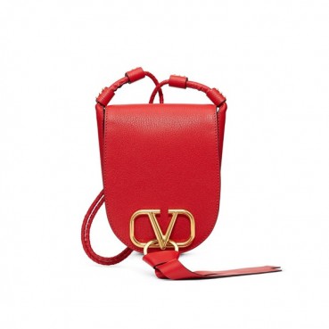 Valentino 2019 Garavani V-ring Leather Mini Shoudler Cross Bag,17CM 