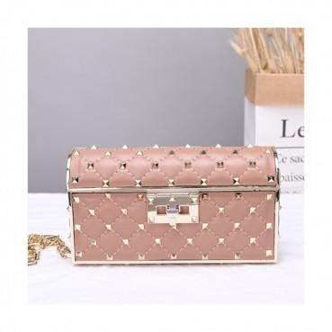 [귀여움 뿜뿜! 러블리 봄신상❤]Valentino 2019  Leather Ruckstud Shoudler Cross Bag,18CM - 발렌티노 2019 레더 락스터드 숄더 크로스백,VTB0398,18CM,핑크