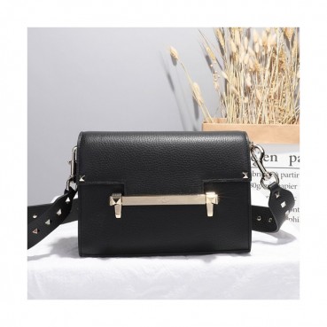 Valentino 2019  Leather Shoudler Cross Bag,22.5CM - 발렌티노 2019 레더 숄더 크로스백,VTB0382,22.5CM,블랙