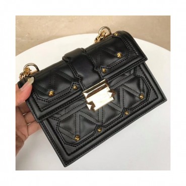 Michael Kors 2019 Leather Chain Cross Bag, 21CM - 마이클 코어스 2019 레더 체인 크로스백,MKB0268, 21CM,블랙