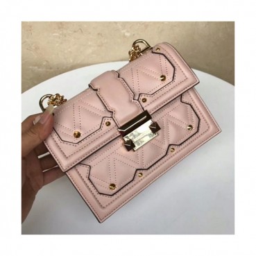 Michael Kors 2019 Leather Chain Cross Bag, 21CM - 마이클 코어스 2019 레더 체인 크로스백,MKB0267, 21CM,핑크