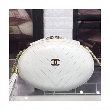 Chanel 2019 Leather Chain Shoulder Cross Bag  ,18CM - 샤넬 2019 레더 체인 숄더 크로스백 CHAB0622,18CM,화이트
