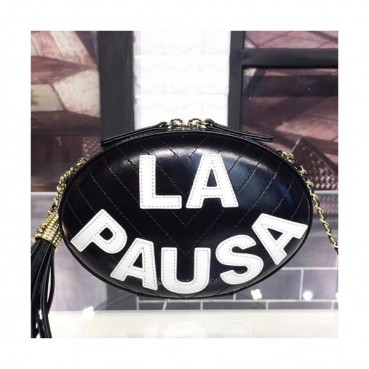 Chanel 2019 La Pausa Leather Chain Shoulder Cross Bag  ,18CM - 샤넬 2019 라 파우사 레더 체인 숄더 크로스백 CHAB0621,18CM,블랙