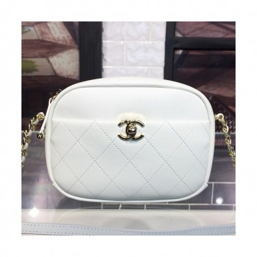 Chanel Chain Leather Camera Bag, 19CM - 샤넬 체인 레더 카메라백,CHAB0591,19CM,화이트