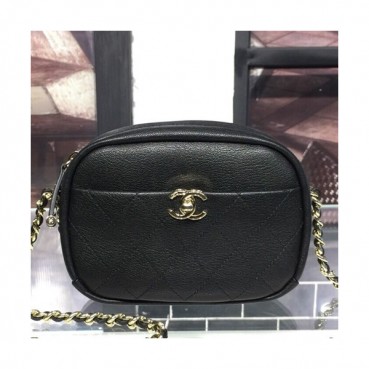 Chanel Chain Leather Camera Bag, 19CM - 샤넬 체인 레더 카메라백,CHAB0590,19CM,블랙
