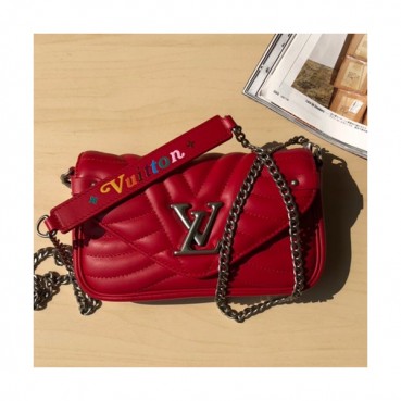 Louis Viutton Pochette New Wave Chain Shouder Cross Bag ,18cm - 루이비통 포쉐트 뉴웨이브 체인 숄더 크로스백 M63956,LOUB1069 ,18cm,레드