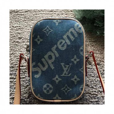 Louis Vuitton Supreme Humble Reproduction Shoulder Cross Bag,19cm - 루이비통 슈프림 험블 리프로덕션 남여공용 숄더 크로스백, M53434,LOUB0655 ,19cm,블루