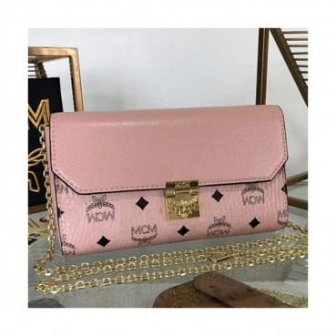 MCM Millie Visetos Chain Shoulder Cross Bag,18.5/23.5cm - 엠씨엠 여성용 밀리 비세토스 체인 숄더 크로스백 MCMB0088, 18.5/23.5cm,핑크