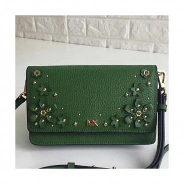 Michael Kors Leather Shoulder Cross Bag, 18CM - 마이클 코어스 레더 숄더 크로스백,MKB0202, 18CM,그린