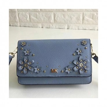 Michael Kors Leather Shoulder Cross Bag, 18CM - 마이클 코어스 레더 숄더 크로스백,MKB0200, 18CM,블루