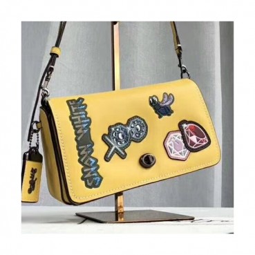 Coach Leather Shoulder Cross Bag,23cm - 코치 레더 숄더 크로스백,32757,COAB0032,23cm,옐로우