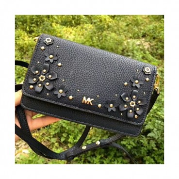 Michael Kors Leather Shoulder Cross Bag, 18CM - 마이클 코어스 레더 숄더 크로스백,MKB0027, 18CM,블랙