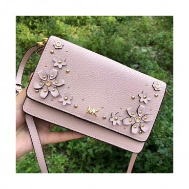 Michael Kors Leather Shoulder Cross Bag, 18CM - 마이클 코어스 레더 숄더 크로스백,MKB0026, 18CM,핑크