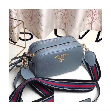 Prada Leather Vitello Phenix Double Zipper Shoulder Cross Bag,22CM - 프라다 레더 비텔로 피닉스 더블 지퍼 숄더 크로스백 ,PRAB0007,22cm,블루