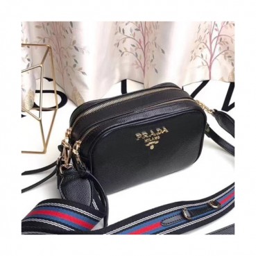 Prada Leather Vitello Phenix Double Zipper Shoulder Cross Bag,22CM - 프라다 레더 비텔로 피닉스 더블 지퍼 숄더 크로스백 ,PRAB0006,22cm,블랙