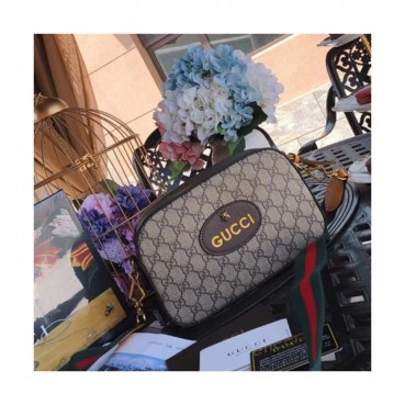 Gucci GG Supreme Logo Shoulder Cross Bag,23CM - 구찌 GG 수프림 로고 숄더 크로스백 GUB0120,23cm,브라운