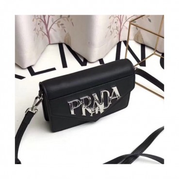 Prada Leather Shoulder Cross Bag,19CM - 프라다 레더 여성용 숄더 크로스백 ,PRAB0003,19cm,블랙