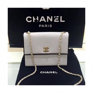 [매장판]Chanel Leather Mini Chain Cross Bag ,19CM - 샤넬 레더 미니 체인 크로스백,CHAB0518,19CM,화이트