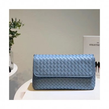 Bottega Veneta Leather Sky  Blue Women Chain Cross Bag,25cm - 보테가 베네타 레더 스카이블루 여성용 체인 크로스백 1516
