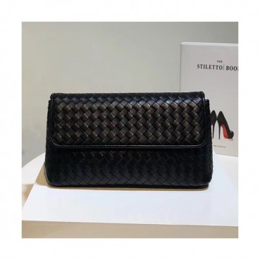 Bottega Veneta Leather Black Women Chain Cross Bag,25cm - 보테가 베네타 레더 블랙 여성용 체인 크로스백 1516