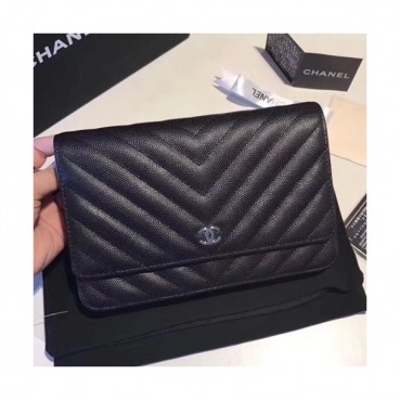 Chanel WOC Chain Cross Bag,19CM - 샤넬 WOC 체인 크로스백,CHAB0108,19CM,블랙
