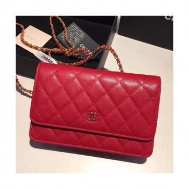Chanel WOC Chain Cross Bag,19CM - 샤넬 WOC 체인 크로스백,CHAB0075,19CM,레드